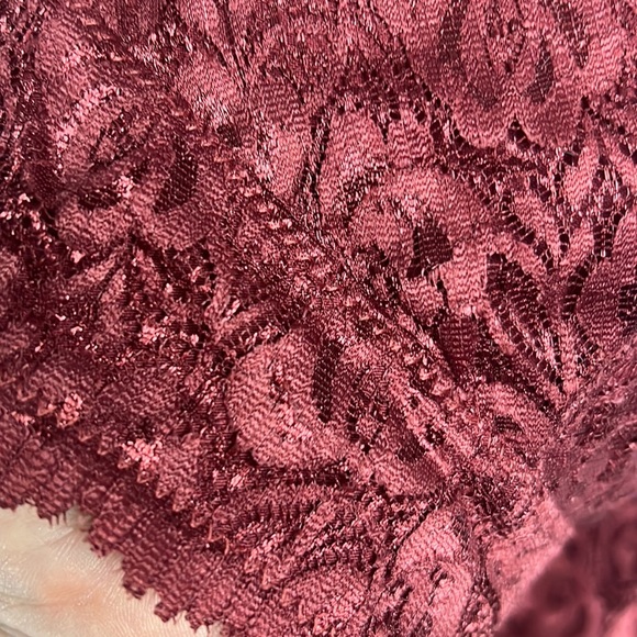 Plus Fired Brick Bralette Hourglass Back Lace w. Pads New pull on  1X, 2X, 3X - Picture 10 of 13